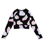 FLOWers long-sleeve crop top