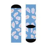 illusion of Flowers Crew Socks (Blue)