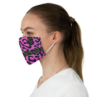 Pink Cheetah Glitch Face Mask