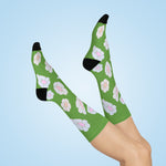 illusion of Flowers Crew Socks (Green)