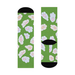 illusion of Flowers Crew Socks (Green)