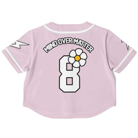 Beneath the Flowers Cropped Baseball Jersey (Pink)