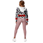 WHITE GLITCH CHEETAH CROPPED WINDBREAKER