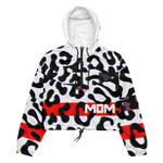 WHITE GLITCH CHEETAH CROPPED WINDBREAKER