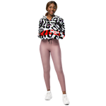 WHITE GLITCH CHEETAH CROPPED WINDBREAKER