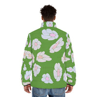 illusions of Flowers Power Puffer Jacket (Buttercup)