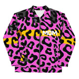 Pink Cheetah Glitch Bomber Jacket