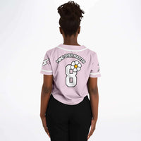 Beneath the Flowers Cropped Baseball Jersey (Pink)