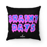 Brainy Dayz Faux Suede Square Pillow