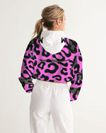 Pink Cheetah Cropped Windbreaker