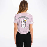 Beneath the Flowers Cropped Baseball Jersey (Pink)