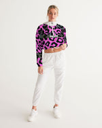 Pink Cheetah Cropped Windbreaker