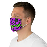 Purple Cheetah Glitch Face Mask