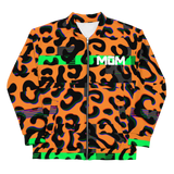 Orange Cheetah Glitch Bomber Jacket