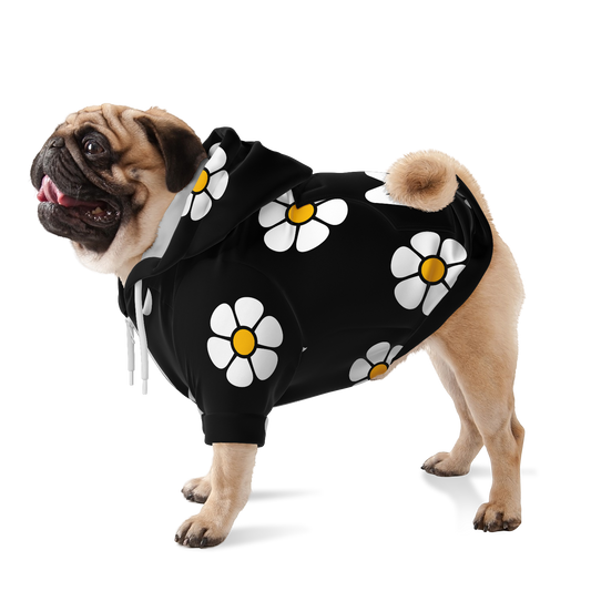 Beneath the Flowers Dog Hoodie (Black)
