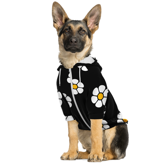 Beneath the Flowers Dog Hoodie (Black)